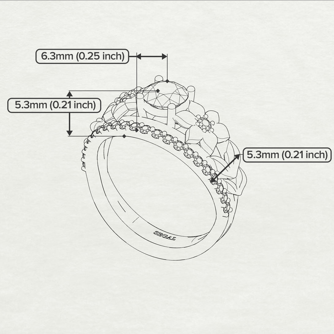 'Fresh Flora' Bridal Set Diamond Ring - Ella no. 2